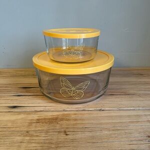 Dolly Parton Butterfly Glass Storage Container Set of 2